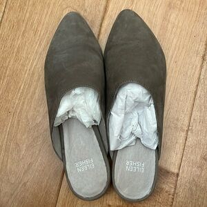 Eileen Fisher suede mules